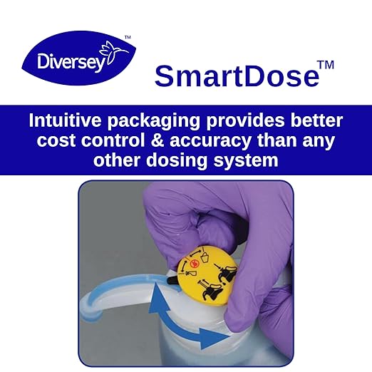 Diversey Crew Non-Acid Bowl And Bathroom Disinfectant Cleaner, Floral, 47.3 Oz, 2/carton