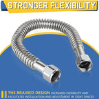 20-Pack GUOFIS Corrugated Flexible Stainless Steel Water Heater Connector,3/4" FIP x 3/4" FIP Hose for Water Heater/Water Softener(24-Inch)(HOSE040-20Pack)