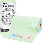 Matthew Microfiber Cleaning Cloth Roll 72Pack (12" x 12") Reusable Paper Towels&Washable Tear Away Towels,Ultra Water Absorbent Lint&Streak Free Cleaning Rags for Glass,Dishwash,Bathroom,Cars-Green