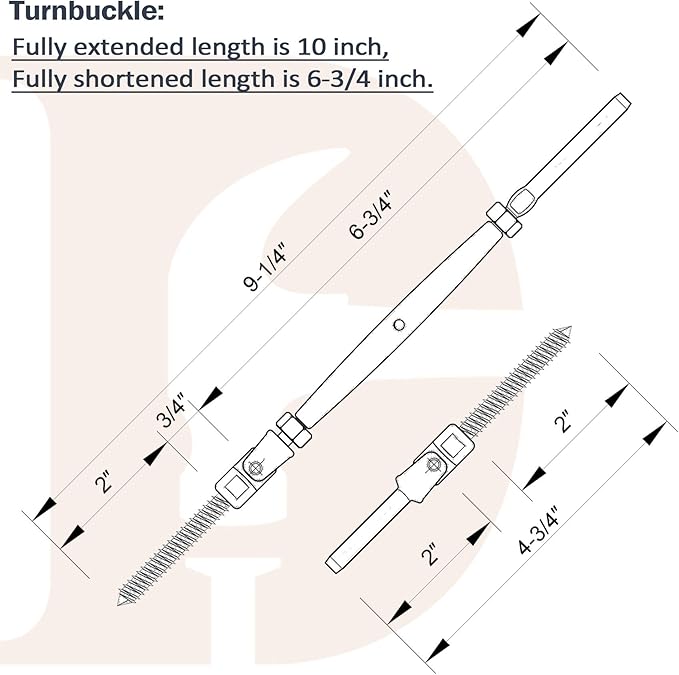 1/8 inch T316 Stainless Steel Adjustable Angle Single-Screw Cable Railing Kit/Hardware for Wood Posts，Marine Grade (10 Pairs)