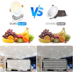 LVWIT Ultra-Thin Recessed Lighting 8 Inch with Junction Box, 1620LM High Luminance 2700K-5000K 5CCT LED Ceiling Lights, Dimmable Canless Wafer Downlight, ETL,FCC&IC, Smooth Trim, 6 Pack