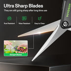 VIVOSUN Gardening Scissors, 6.5 Inch Hand Pruner, Pruning Shear with Straight Stainless Steel Blades, Garden Tools for Women Men, Black and Green