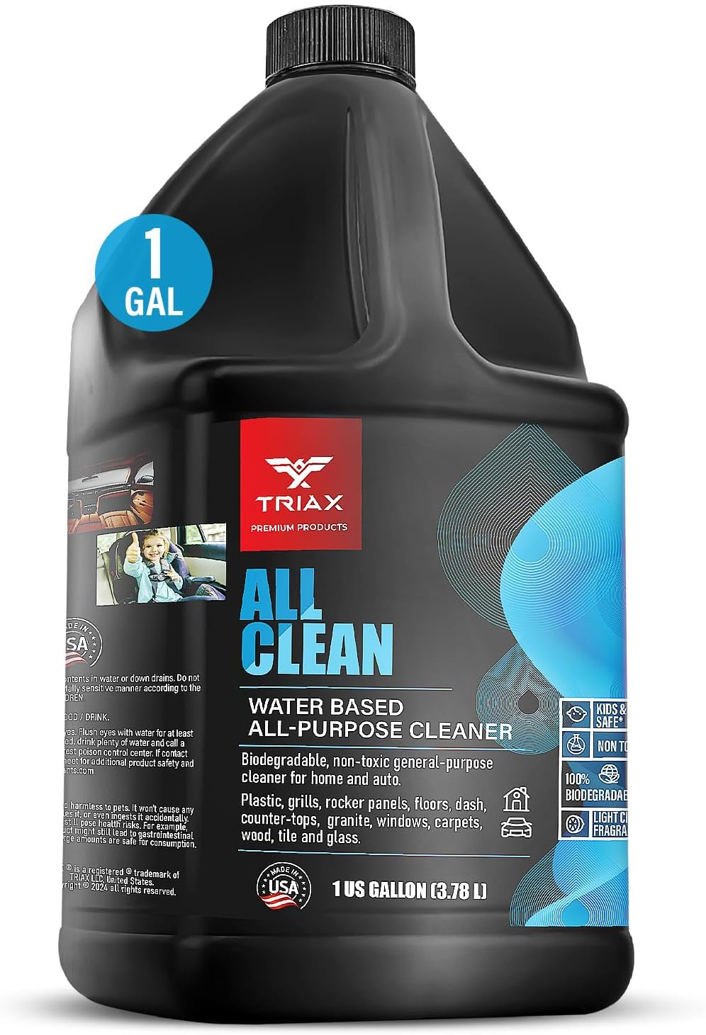Triax All Clean - Professional Grade Multi-Purpose, Bio-Degradable, Non-Toxic Cleaning Product - For Vehicle and Home Use