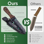 Hori Hori Garden Knife, Garden Tools with Sheath for Weeding,Planting,Digging, 7" Stainless Steel Blade with Cutting Edge, Full-Tang Wood Handle with Hanging Hole