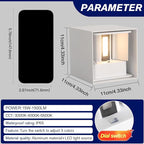 2 Pack LED Outdoor Wall Lights Exterior/Interior 3 Colors Adjustable 15W Wall Light Fixture IP65 Waterproof Porch Exterior Wall Sconce Modern Outdoor Lighting Square Aluminum White Up and Down Lights