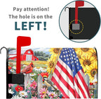 America Flag Patriotic Mailbox Covers 4th of July Mailbox Covers Magnetic Standard Size 21x18 In Summer Floral Bird Waterproof Mail Box Wraps Post Letter Box Covers Garden Yard Home Decor for Outdoor