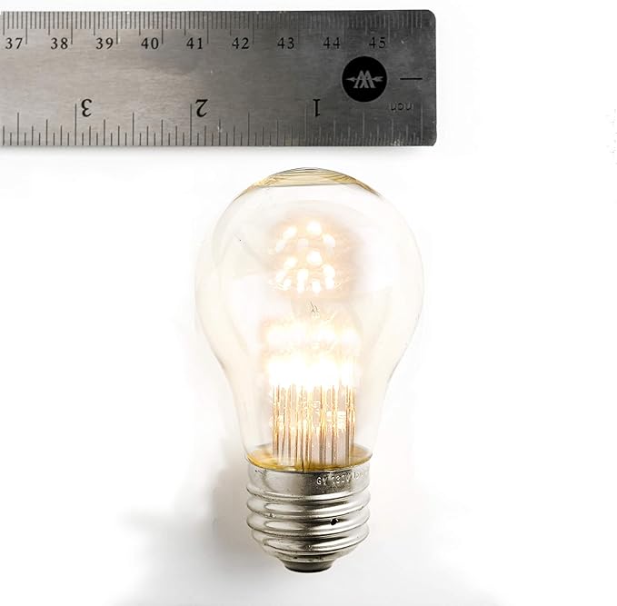 Hometown Evolution, Inc. E26 Commercial String Lights with 16 Gauge Wire (50 Foot 25 Socket, A15 LED 9 Diode 1 Watt Bulbs)