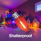 C7 Replacement Bulbs, 25 Pack Multicolor LED Christmas Light Bulbs, E12 Candelabra Base for Indoor/Outdoor String Lights, Xmas Tree, Patio, Holiday Party Decor