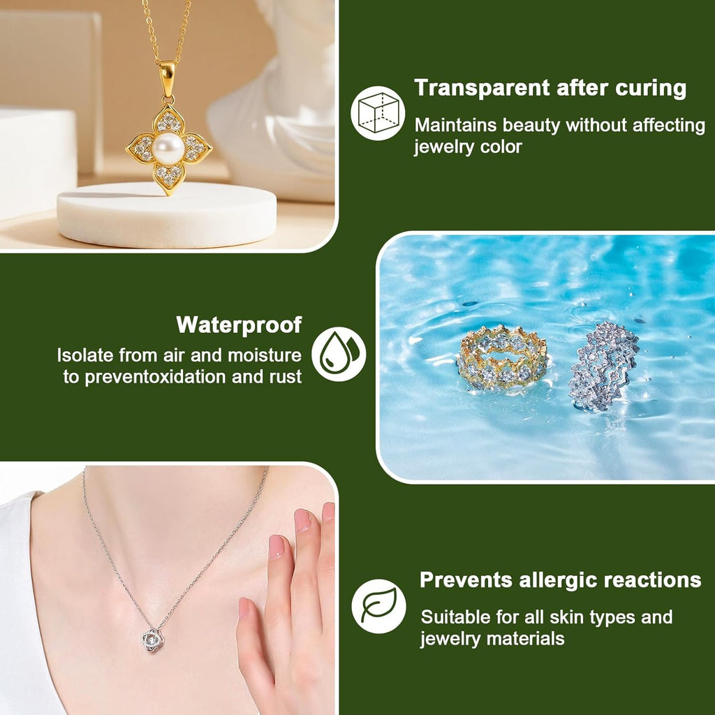 50ml Jewelry Protective Coating, Jewelry Sealant Tarnish Protection Maintain Brilliant Luster, Against Wear & Oxidation, Suitable for Metals, Gemstones