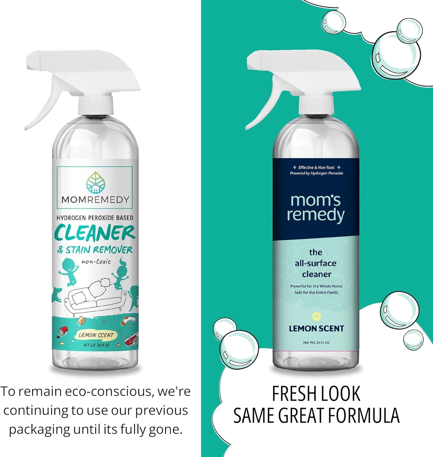 MOMREMEDY Hydrogen Peroxide All Purpose Cleaning Spray | Multipurpose Home Cleaner | Fabric and Laundry Stain Remover | All Surface Kitchen and Bathroom | Non Toxic