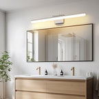 Brushed Nickel Vanity Light 31.5", 24W LED Dimmable Bathroom Light Bar with Adjustable Angle & 5CCT – Modern Long Wall Fixture for Bathroom, Powder Room, Bedroom, Apartment, Hotel