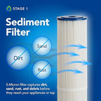 Whole Home Water Filtration System with UV Light - Removes Chlorine, Chloramine, Sediment, Silt, Debris, VOC’s, and More - Get Softer Skin & Hair with Better Tasting Water