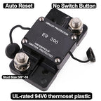 Hi-Amp 3/8“ Studs 300A Circuit Breaker Auto Reset No Switch Button for Marine Boat, Car Audio, Solar System, Battery Protection 12V-32V DC IP67