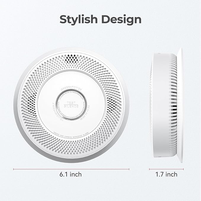 Hardwired Smoke and Carbon Monoxide Detector with Voice Alert,Wired Interconnected Smoke Alarm and Carbon Monoxide Detector Battery Backup,Fire Alarms and CO Detector for Home, 5-Pack