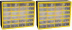 Akro-Mils 24-Drawer Plastic Drawer Storage Cabinet for Garage Organization, Bead Organizer, Building Bricks Storage, Teacher Toolbox, Makeup Organizer, 20-Inch W x 6-Inch D x 16-Inch H, 10124 Yellow