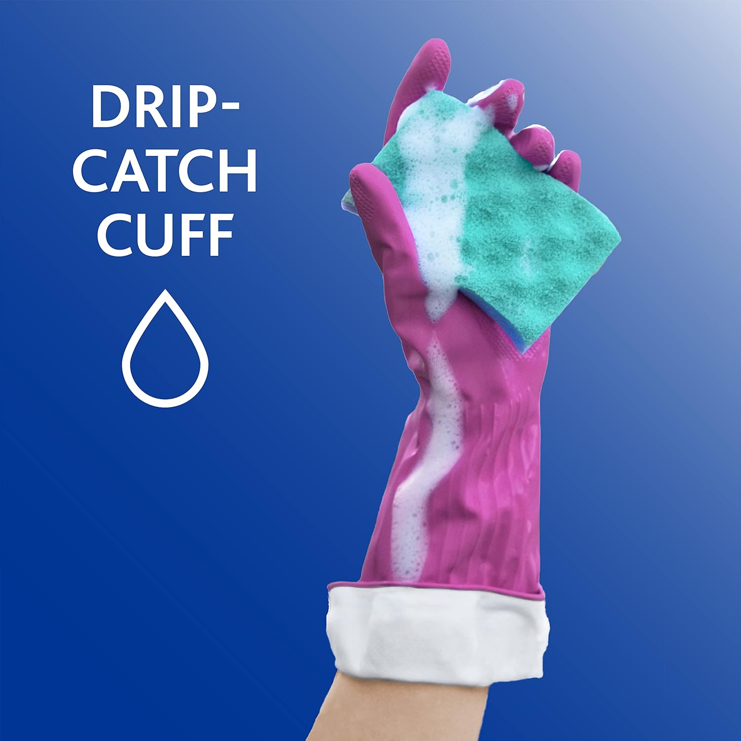 PLAYTEX Living Drip-Catch Cuff Gloves Premium Protection Reusable Household Gloves