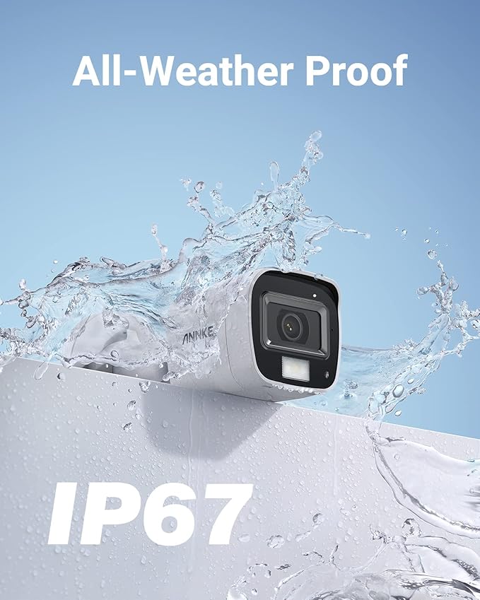 ANNKE 8CH 3K Lite AI DVR with Human/Vehicle Detection, H.265+ Surveillance Security Camera System with Audio and 4pcs 1080P Security Cameras with Dual Light, IP67, Color Night Vision, 1TB Hard Drive