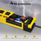 Plug'n 10 Outlet 3300J Surge Protector Power Strip with Individual Switches,Heavy Duty Power Strip with Cord Manager,9FT/14AWG/15AMP/1875W Power Cord,2 Packs