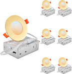 DLLT LED Recessed Ceiling Light: 6 Pack 3 Inch Gold Recessed Lighting