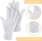 Patelai 3 Pairs Microfiber Plant Dusting Gloves Leaf Cleaning Gloves for Indoor Plants, Blinds, Furniture, House(Medium,White)