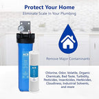 Express Water Whole House Water Filter, 1 Stage Home Water Filtration System, Carbon Filter, Includes Pressure Gauges, Easy Release, and 1 Inch Connections.
