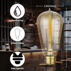HESSION 6-Pack Edison Light Bulbs, 60w Vintage Edison Bulb, Squirrel Cage Filament Edison Bulbs, E26 Base - Amber Glass Warm White - Dimmable - ST58 Decorative Lightbulbs