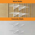 2x4 ft Garage Shelving, 2-Pack Wall-Mounted Shelves for Garage, Kitchen, Pantry Storage, 400 lbs Total Load Capacity Wall Shelving, White