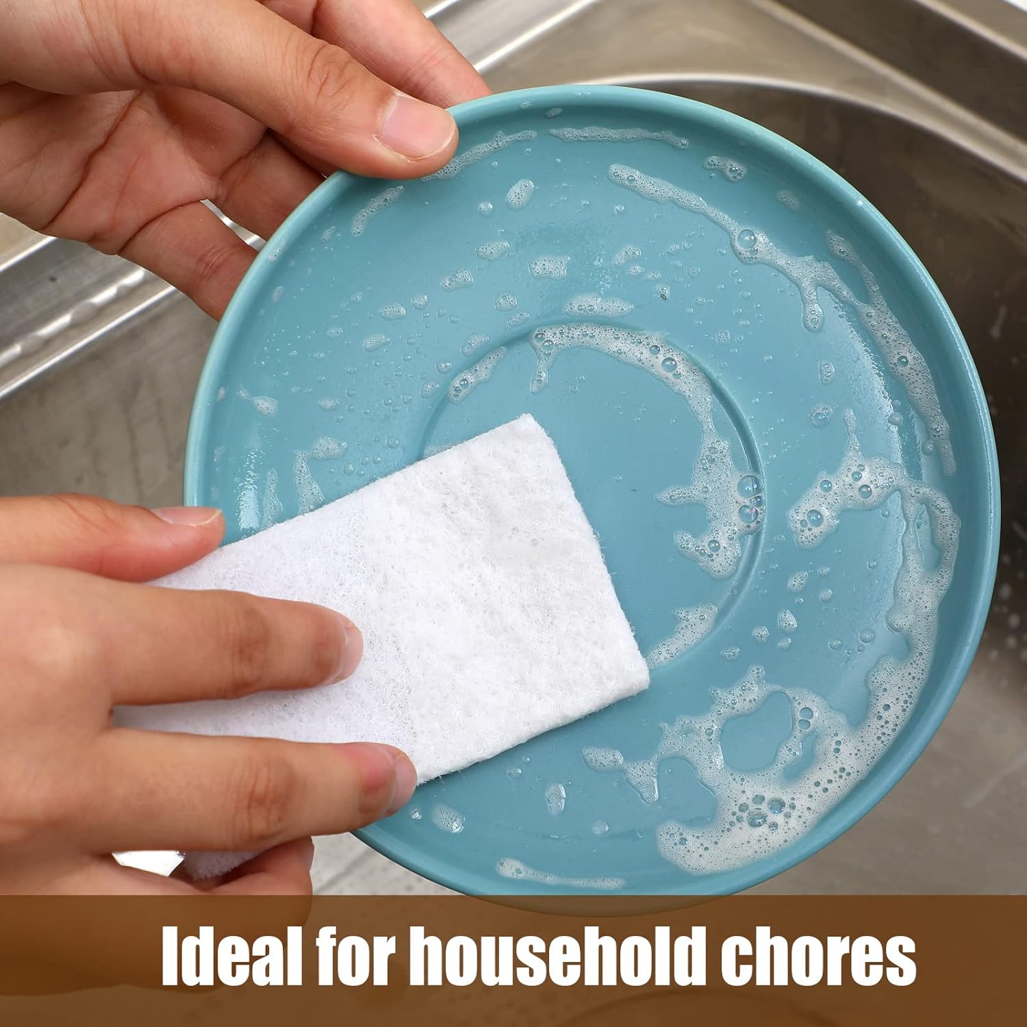 20 Pieces White Scrubbing Pad Non Scratch Scouring Pads Non Woven Scouring Sponge Multipurpose Abrasive Multi Surface Scrubber for Cleaning Polishing(6 x 9 Inch)