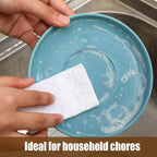 Hoolerry 40 Pcs White Scrub Pads Light Duty Scouring Non Woven Pad Non Scratch Abrasive Hand Multipurpose Scouring Sponge Multi Surface Scrubber Pads for Cleaning Polishing Home(6 x 9 Inch,White)