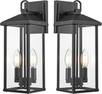 Darkaway Outdoor Wall Lights for House,2pcs Exterior Lighting Fixtures Wall Mount Porch Lights Waterproof Outdoor Sconce Lights with Clear Glass for Patio Hallway Garage E12 Socket