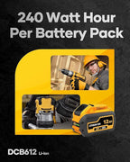 60V Battery 12ah Replacement for Dewalt Batteries 60 Volt DCB606 DCB609 DCB612 6 Pack, Compatible with Dewalt 20V 60V Cordless Power Tools