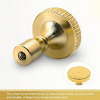 DiCUNO Lamp Turn On/Off Switch Knobs Replacement, Metal Lamp Switch Knob for Universal Light Socket, Standard Size, Vintage Brass, 4-Pack