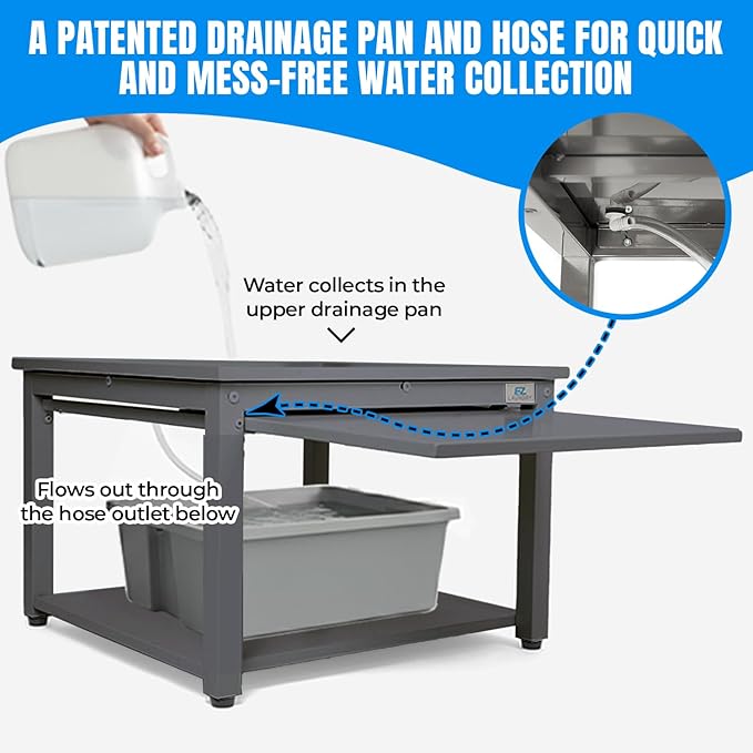 Washer and Dryer Pedestals with Pullout-Shelf - 29" W, 18" H, Gray Steel Universal Fit with Major Brands | Laundry Pedestal with Drain Pan & Hose | Washer Stand for Back Pain Relief, 800 lbs Capacity