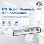 T8 LED Tube Light Bulbs 4 Foot 20W 40W Equivalent, 6000K Cool White 2000LM, T8 T10 T12 Fluorescent Replacement, Dual-end Powered Ballast Bypass, Frosted Cover ETL Listed for Garage 25-Pack