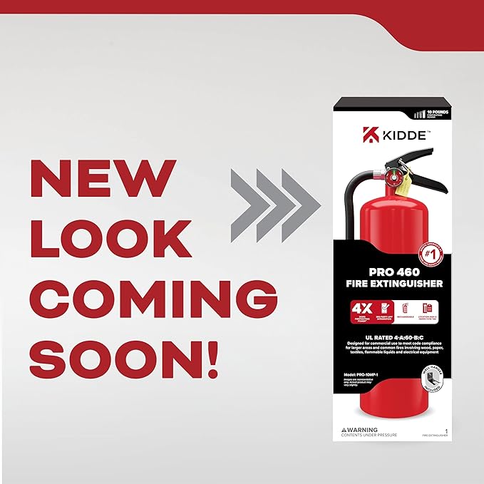 Kidde Commercial-Grade Fire Extinguisher for Office, Schools, Rechargeable 4A60BC