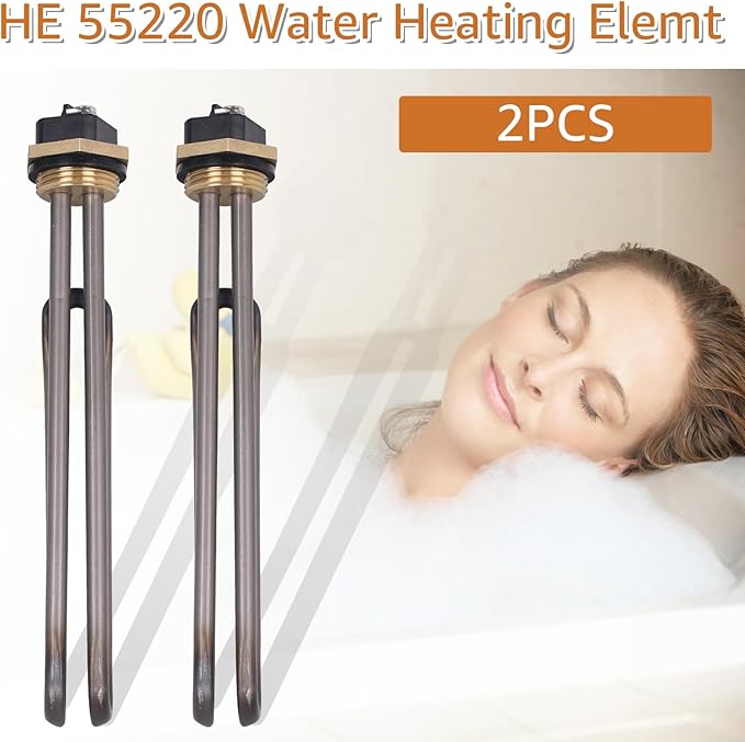 2 Pack HE 55220 Titanium Water Heater Element, Screw in 5.5KW 220V Replacement Part. Compatible with Ecosmart ECO POU 6 ECO 8 ECO 11 Smart Electric Tankless Water Heater Heating Element