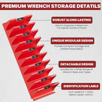 80PCS Modular Wrench Organizer Wrench Holder - Wrench Tool Organizers for Tool Drawer Storage, Wrench Storage Set with Metric & SAE Label, Wrench Rack Tool Gift for Professional Mechanics Men, Red