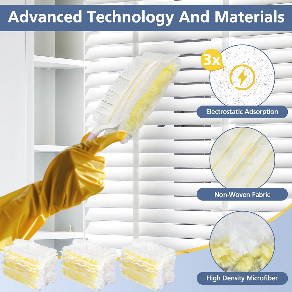 Duster Refills,35 Count Disposable Duster Refill Heavy Duty Dusters Refills Replacement Head,Yellow