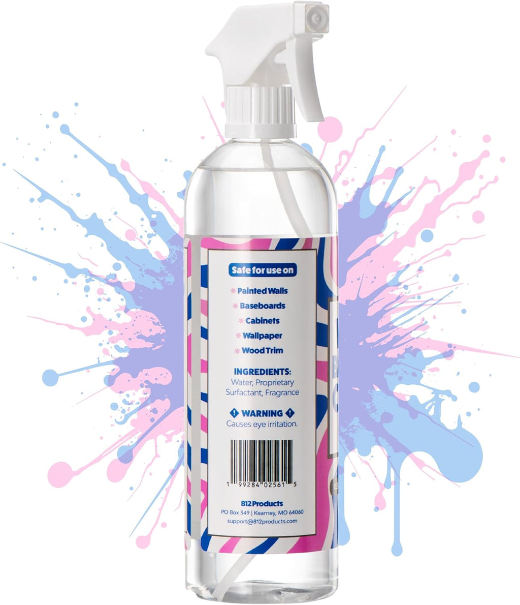 Wall Cleaner Spray - Effective on Painted Walls & Baseboards | Kitchen Cabinet Cleaner | Made in USA | Family & Pet Friendly | Must-Have for Parents & Teachers (24oz.)