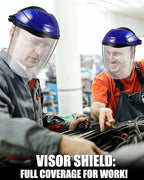 8 Pack Safety Face Shield for Grinding and Cutting, Full Impact Resistant Face Shield Mask for Work Chemical Woodworking (Blue)