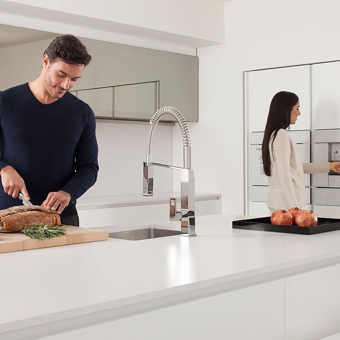 Grohe Eurocube Single-Handle Pull-Down Semi-Pro Kitchen Faucet, StarLight Chrome