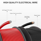 14 Gauge Electrical Wire 2 Pack Total 300ft-Black 150 ft and Red 150 ft Soft Flexible Copper-Clad Aluminum(CCA) 14 AWG PVC Wire for Lamp, Household Appliances RC Toys, Models, Auto, Electronics