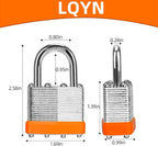 Padlocks with Same Key, LQYN 100 Pcs Laminated Keyed Padlock (1-9/16", 40mm), Keyed Alike Locks, Normal Shackle, for Storage Locker, Hasp Latch, Toolbox, Sheds