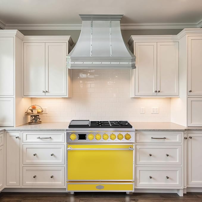 Akicon 36" Freestanding Gas Cooktop Oven Combo, Features 6 Sealed Burners, 5.2 Cu.ft Rapid Convection Oven, Convertible Fuel (NG/LP), Durable Cast Iron Grating (LCSLCSB3)