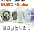 Gas Masks Survival Nuclear and Chemical - 2Pack Full Face Gas Mask with 40mm Activated Carbon Filter & 6001 Filter - Reusable Respirator Mask for Chemicals Gases Vapors Paint Dust