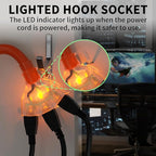 POWGRN 10 FT 12/3 Gauge Extension Cord with Multiple Outlets Outdoor, 3 Outlet Extension Cord Heavy Duty Orange with Lighted, Tri-Tap Power Cable, 12AWG 15Amp 1875Watts 125Volts SJTW, ETL Listed