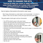 LONG TERM KST200&203 Electric Water Heater Thermostat kit for Double Element Heater, Includes 1x Upper Thermostat and 1x Lower Thermostat, Fit for Most Electric Water Heaters