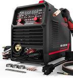 YESWELDER 185A MIG Welder, Flux Core MIG/Gas MIG/Spool Gun MIG/Lift TIG/Stick 5 in 1 Multi-process Aluminum Welding Machine, LED Digital Display Synergic Control 110V/220V Dual Voltage MIG-185DS PRO