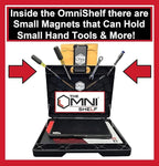 The OmniShelf Portable Workstation, Magnetic Toolbox, Laptop Stand w/ 50 lb Capacity, Hands Free Workstation, Attach to HVAC, Trucks, Walls, Poles etc. (Model # OSO1 - Magnets)