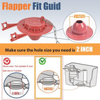 Universal Toilet Flusher Replacement Kit, Fill Valve, 2-Inch Flapper, Toilet Handle Lever, Adjustable, Quiet, Easy to Install, Complete Toilet Parts Inside Tank Kit (Red, 1-Pack)